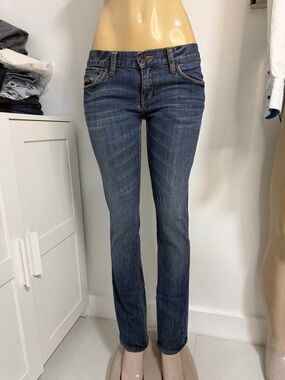 Ted Baker London Jeans Women Size 3 Blue Denim Lowrise Straight Slim Leg